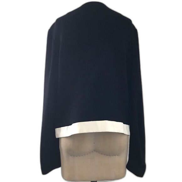 Vintage Black Knit Satin Classic Long Sleeve Button Front Cardigan Sweater - M/L - Picture 4 of 9